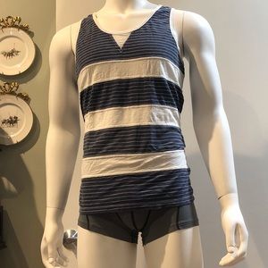 Bar III Large Blue & White Striped Tank Top
